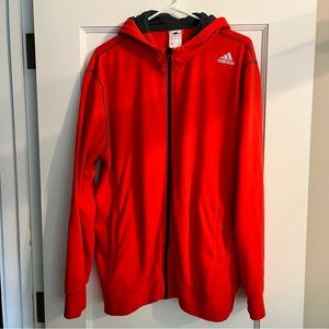 ADIDAS Orange Zip Up Mens Hoodie